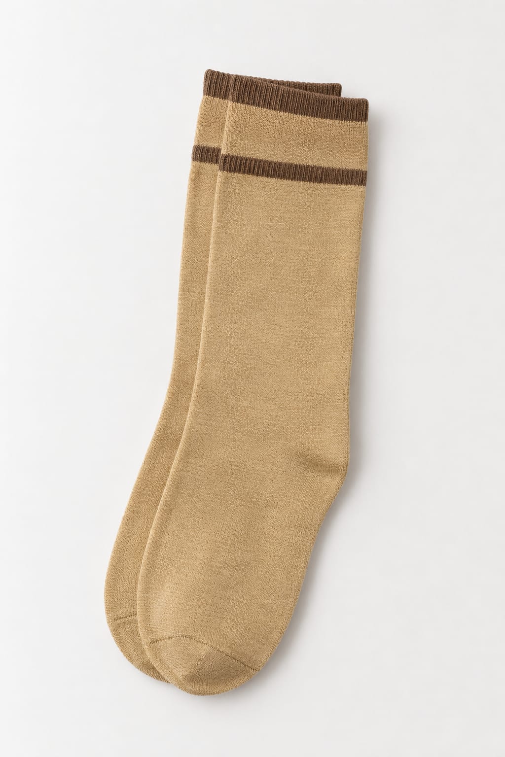 Classic Beige Cotton Crew Socks ( Pack of 10)