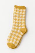 Mustard Yellow Patterned Cotton Socks (Pack of 10)