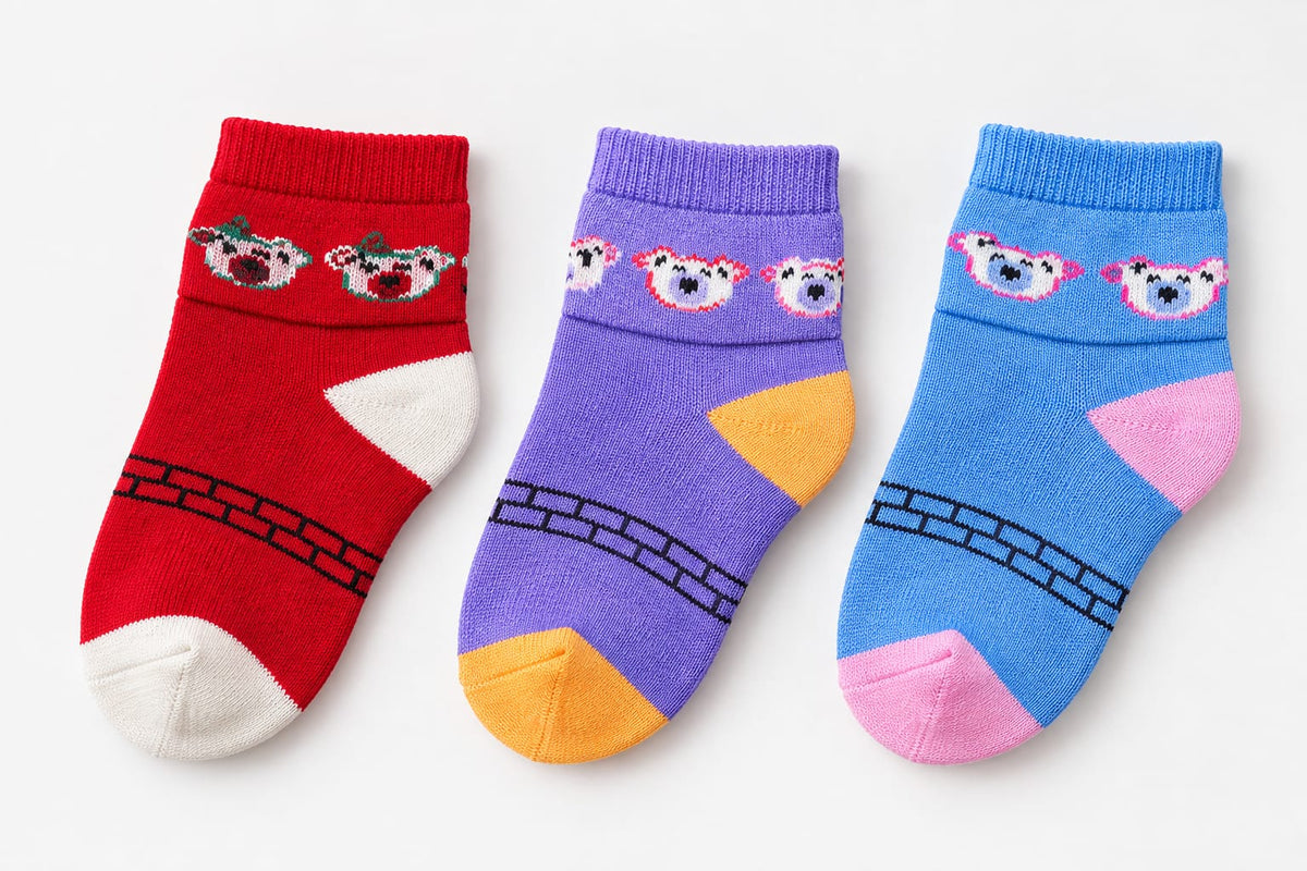 Kids’ Colorful Cartoon Cotton Socks (Pack of 12 )