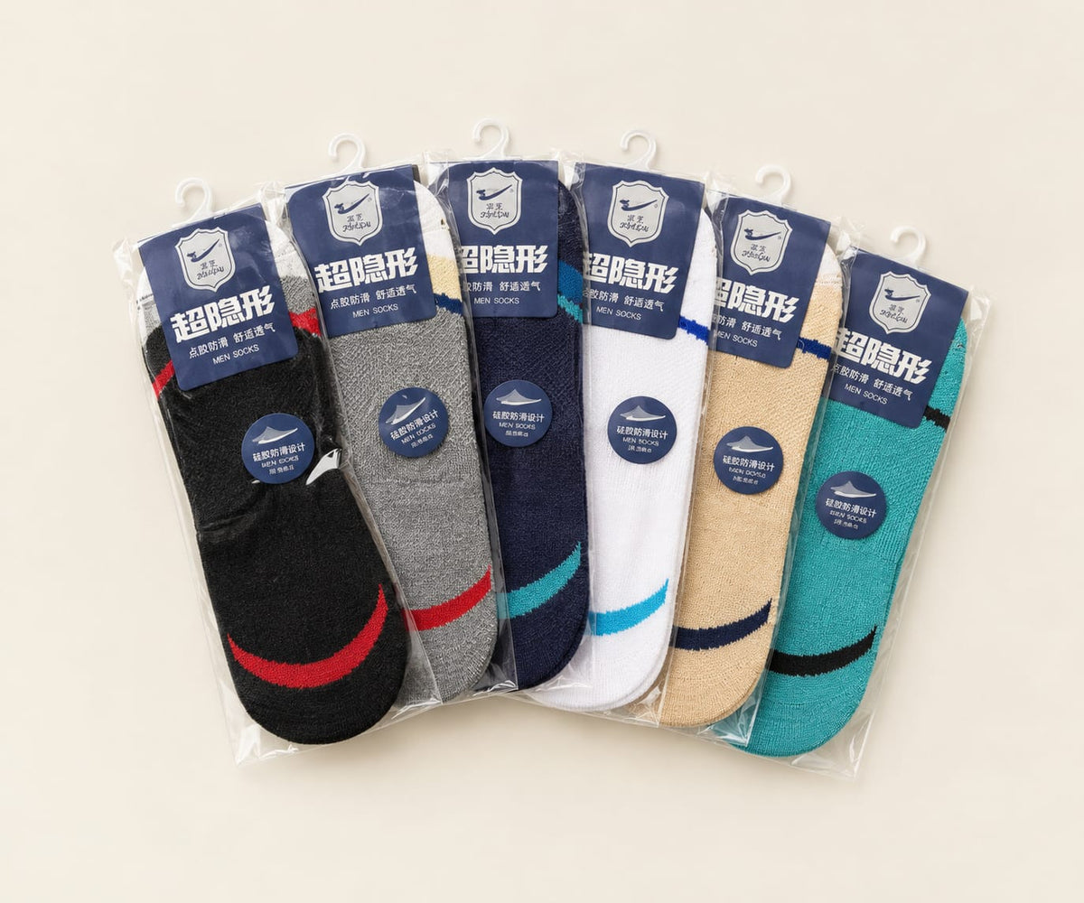 Men's No-Show Anti-Slip Socks  (Pack of 12)