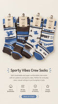 Sporty Vibes Crew Socks (Pack of 10)