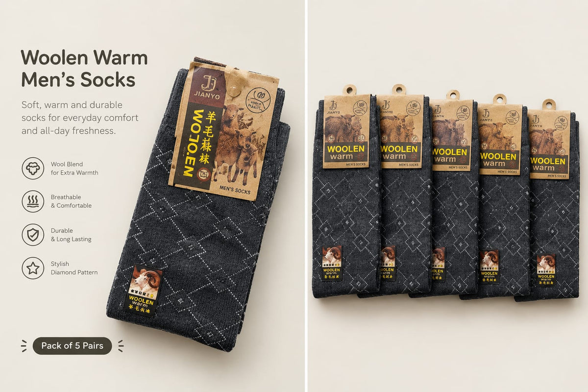 Woolen Warm Men’s Socks (Pack of 12 )