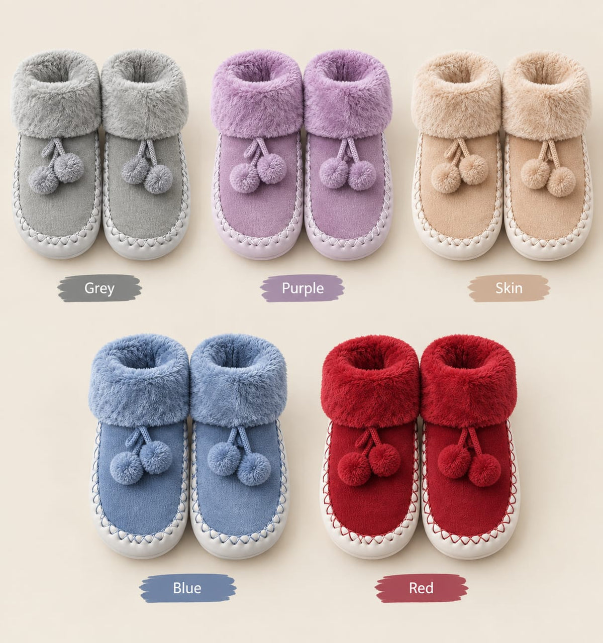 Cozy Fuzzy Baby Booties (Pack of 12)