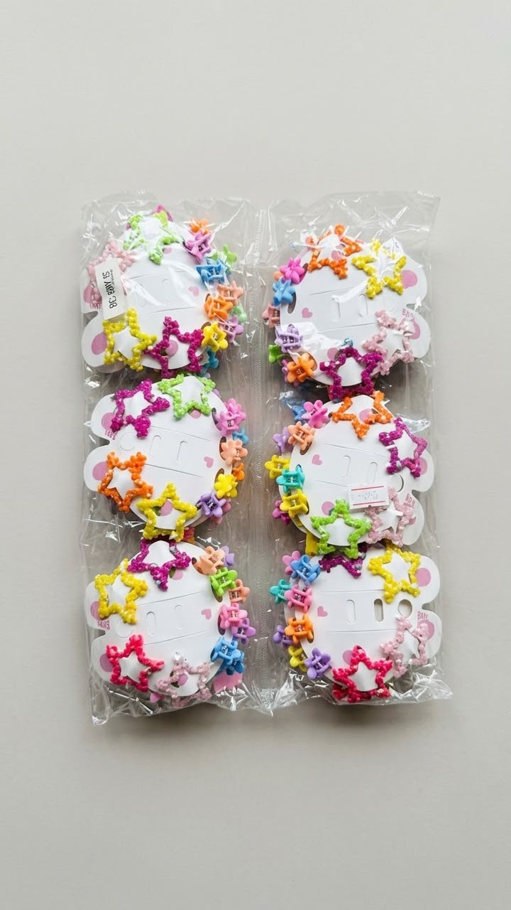 Wholesale Glitter Star & Flower Mini Hair Claw Clips
