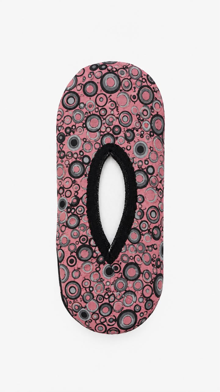 Women’s Pink Printed No-Show Socks (Pack of 12 )