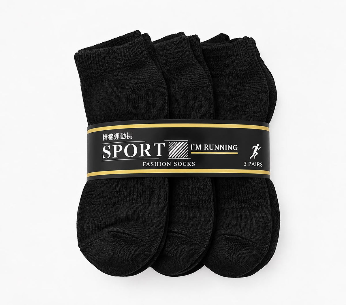 Men’s Black Sports Socks (Pack of 36)
