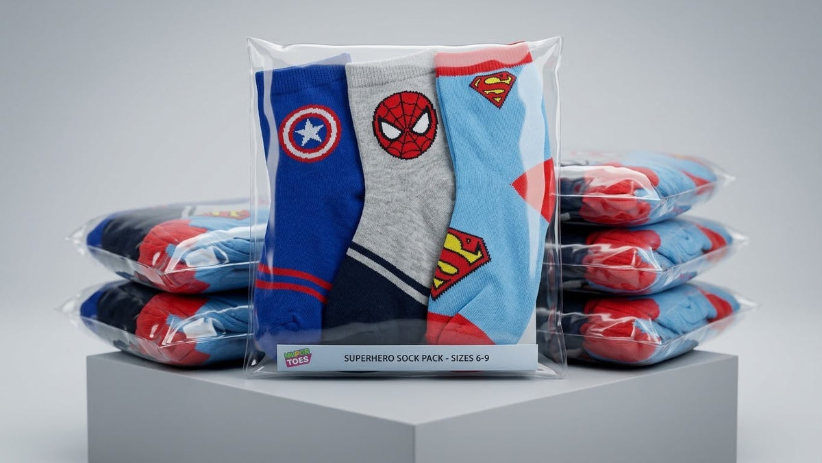 Kids' Superhero Ankle Socks (Pack of 12)