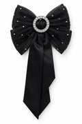Elegant Black Rhinestone Bow Hair Accessory(Pack of 12)