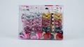 Glitter Bow Hair Clips & Elastic Hair Ties (12 pcs)