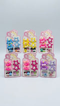 Girls' Cute Heart & Star Hair Clip Set (12)