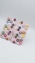 Girls' Star Snap Clips & Sparkly Flower Barrettes Set (12)