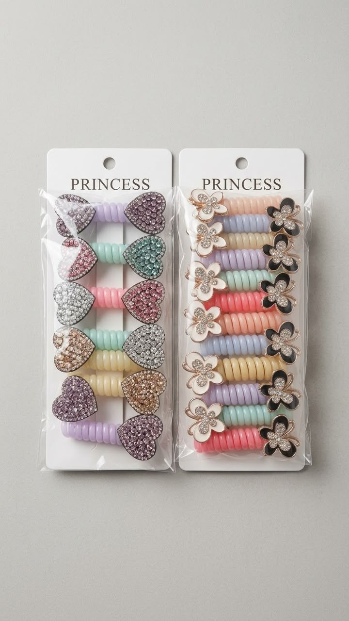 Pastel Spiral Hair Ties Set (12)
