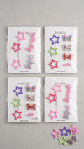 Kids' Glitter Star & Bow Hair Clip Set (12)