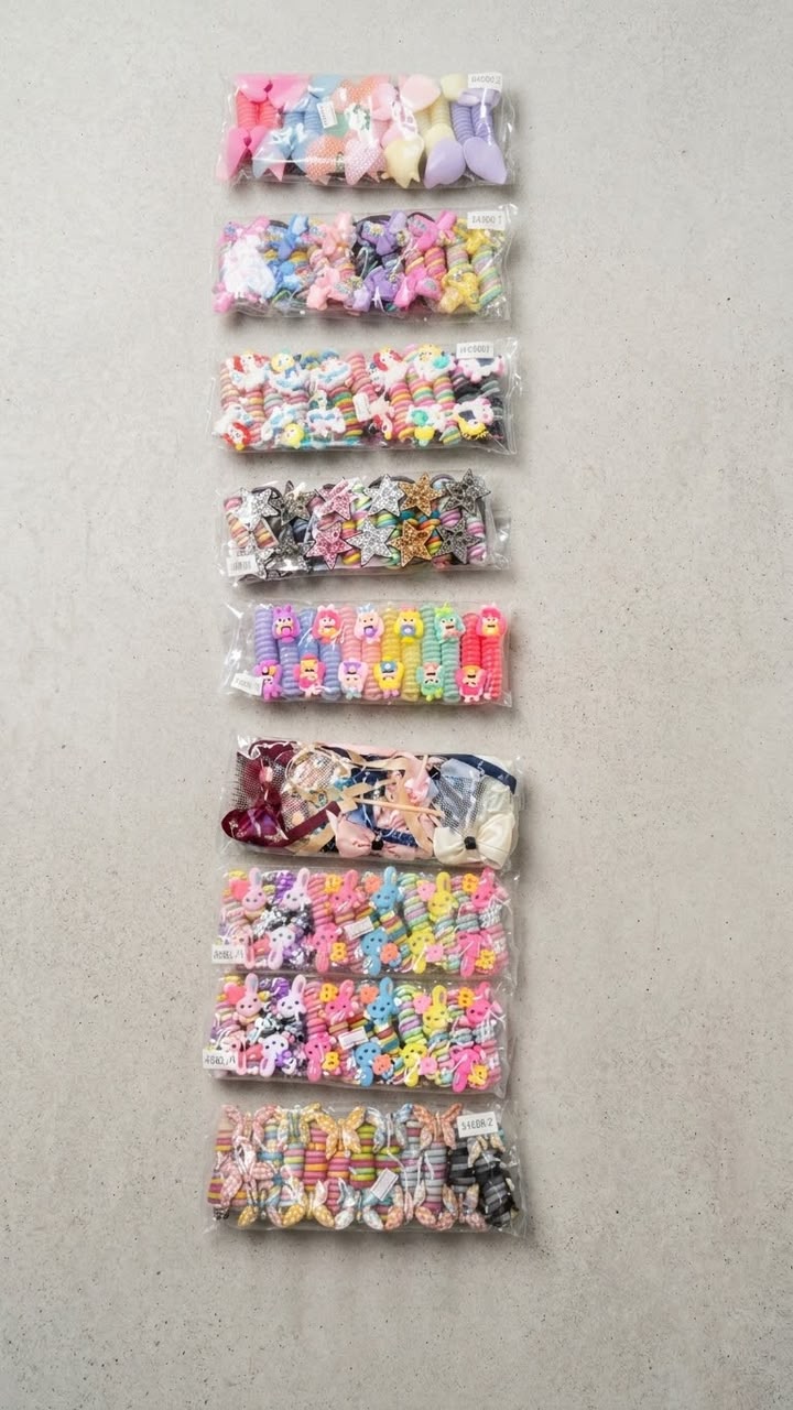 Bulk Kids' Hair Accessory Packs – Assorted Elastic Bands (12)