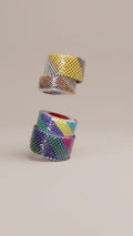 Beaded Metallic & Rainbow Bangle Bracelet Sets