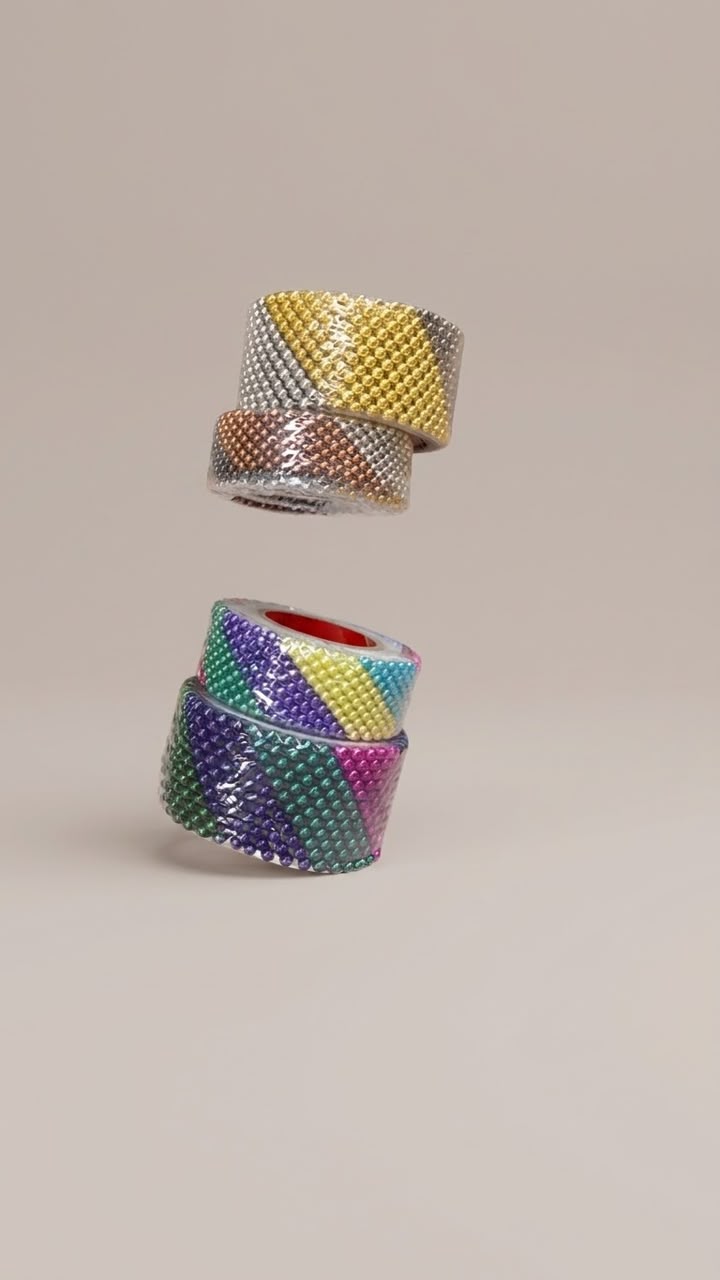 Beaded Metallic & Rainbow Bangle Bracelet Sets