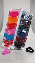 Rectangular Grid Hair Claw Clips Set (12)