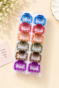 12-Piece Colorful Rectangular Hair Claw Clips Set