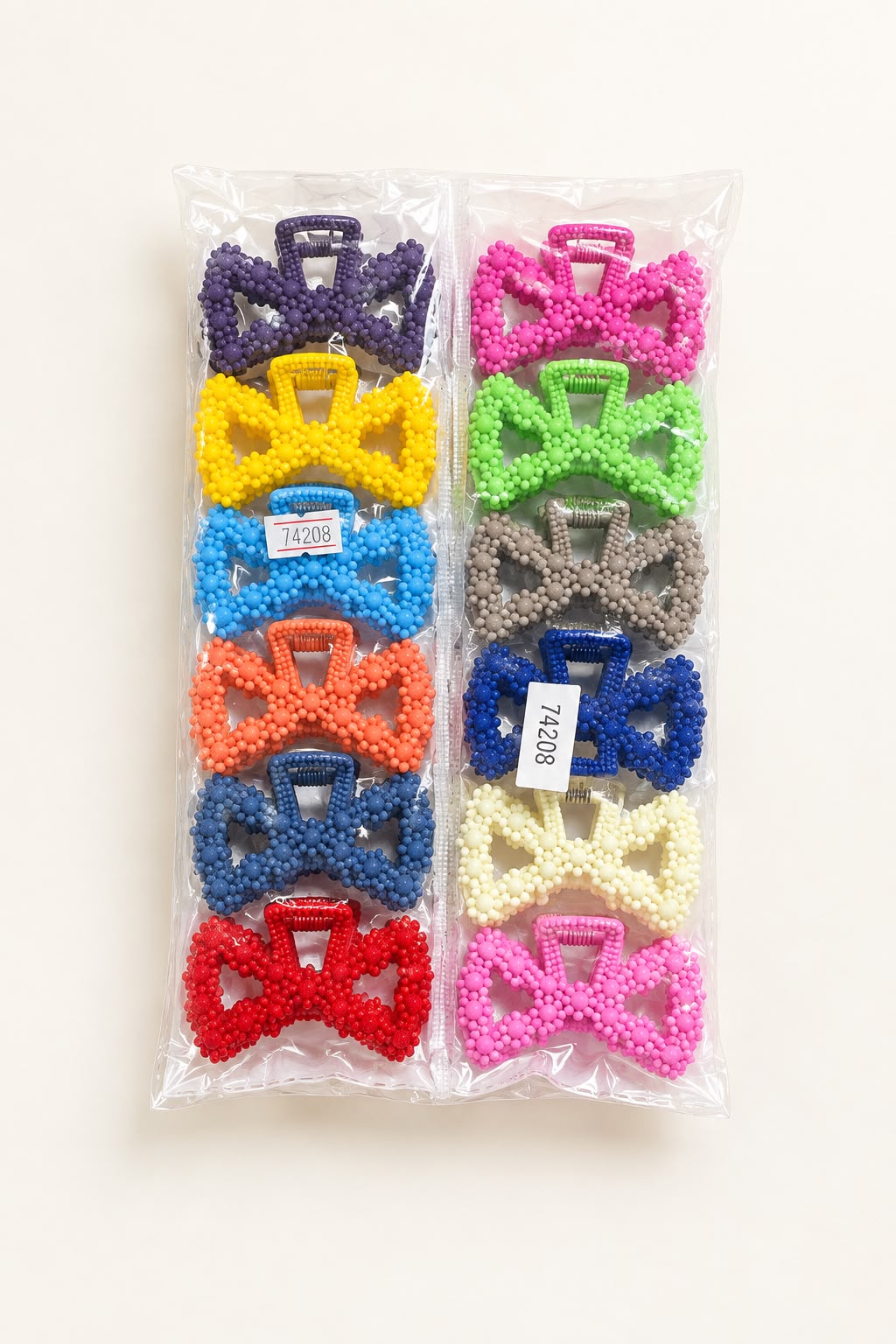 Beaded Bow Hair Claw Clips (12)