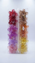 Large Flower-Shaped Translucent Hair Claw Clips Set (12-Pack)