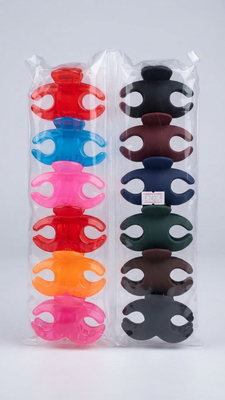 Butterfly-Shaped Small Hair Claw Clips Set (12-Pack)