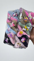 Kawaii Cartoon Character Furry Hair Claw Clips Set of 12