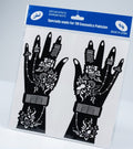Floral & Cross-Hatch Wrist Henna Stencil Sticker Set