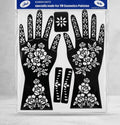 Floral &amp; Cross-Hatch Wrist Henna Stencil Sticker Set