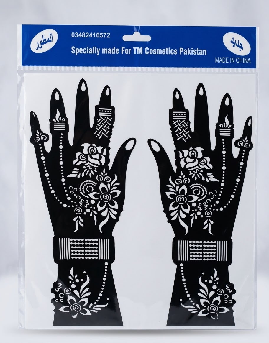 Double Hand Henna Mehndi Stencil Sticker Set –
