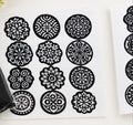 Black Mandala Mehndi Style Decorative Stickers – 12 Designs