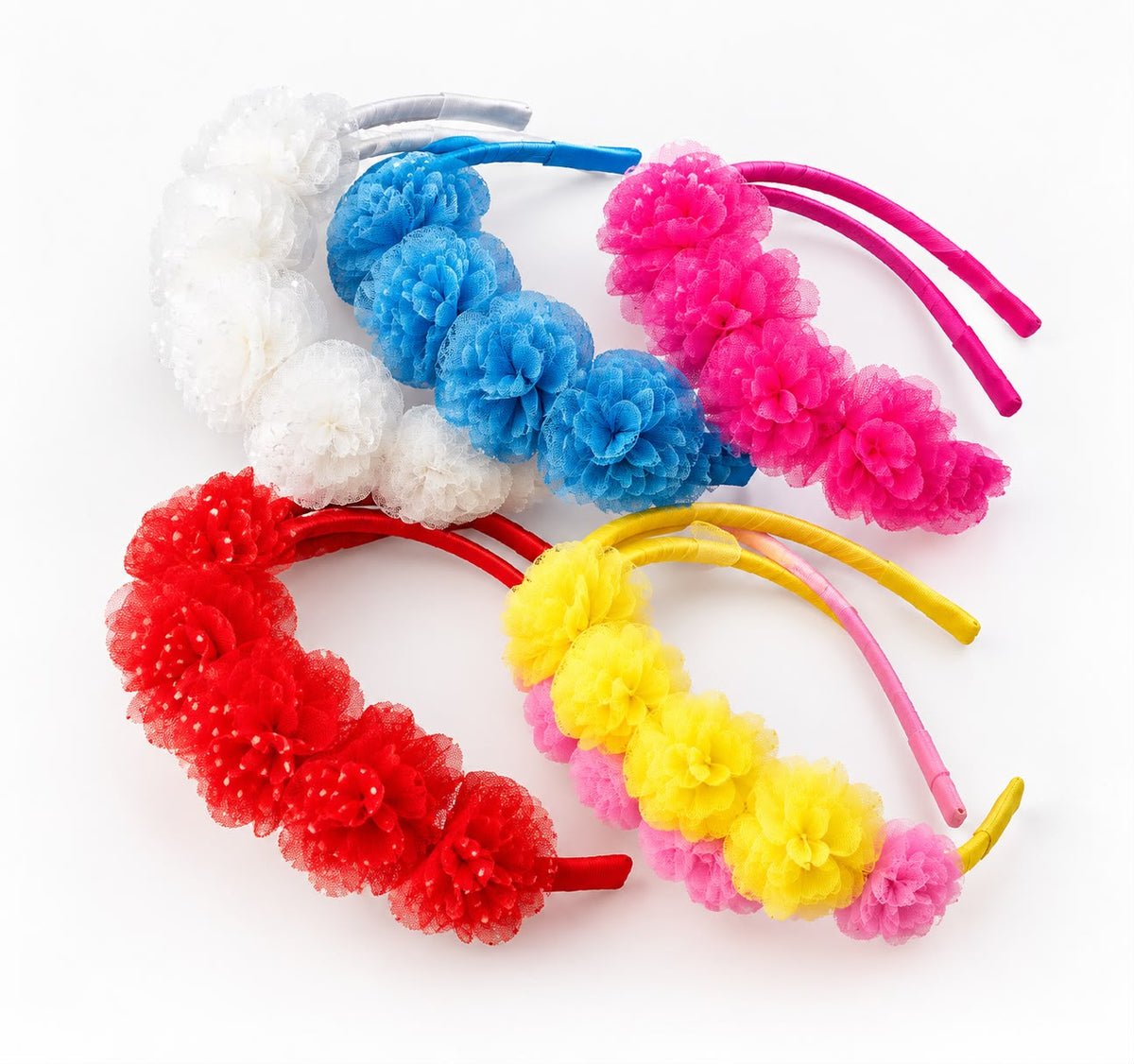 Cute Floral Pom-Pom Headband
