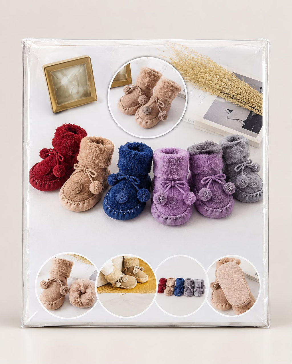 Cozy Plush Baby Booties (Pack of 12)