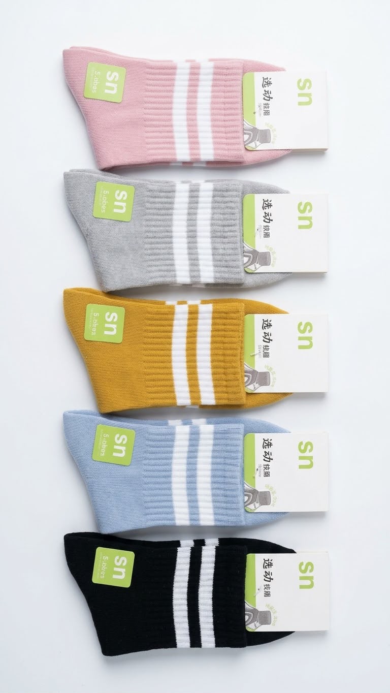 Unisex Classic Varsity Striped Crew Socks  (12)