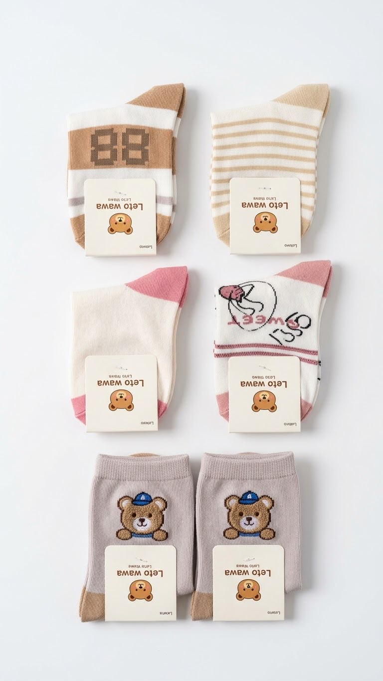 Leto Wawa Soft Cotton Infant & Toddler Socks (Pack of 12)