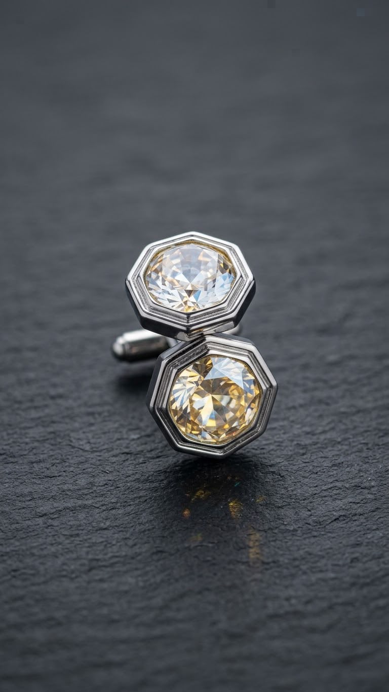 Octagonal Crystal Stud Earrings (Pack of 12)