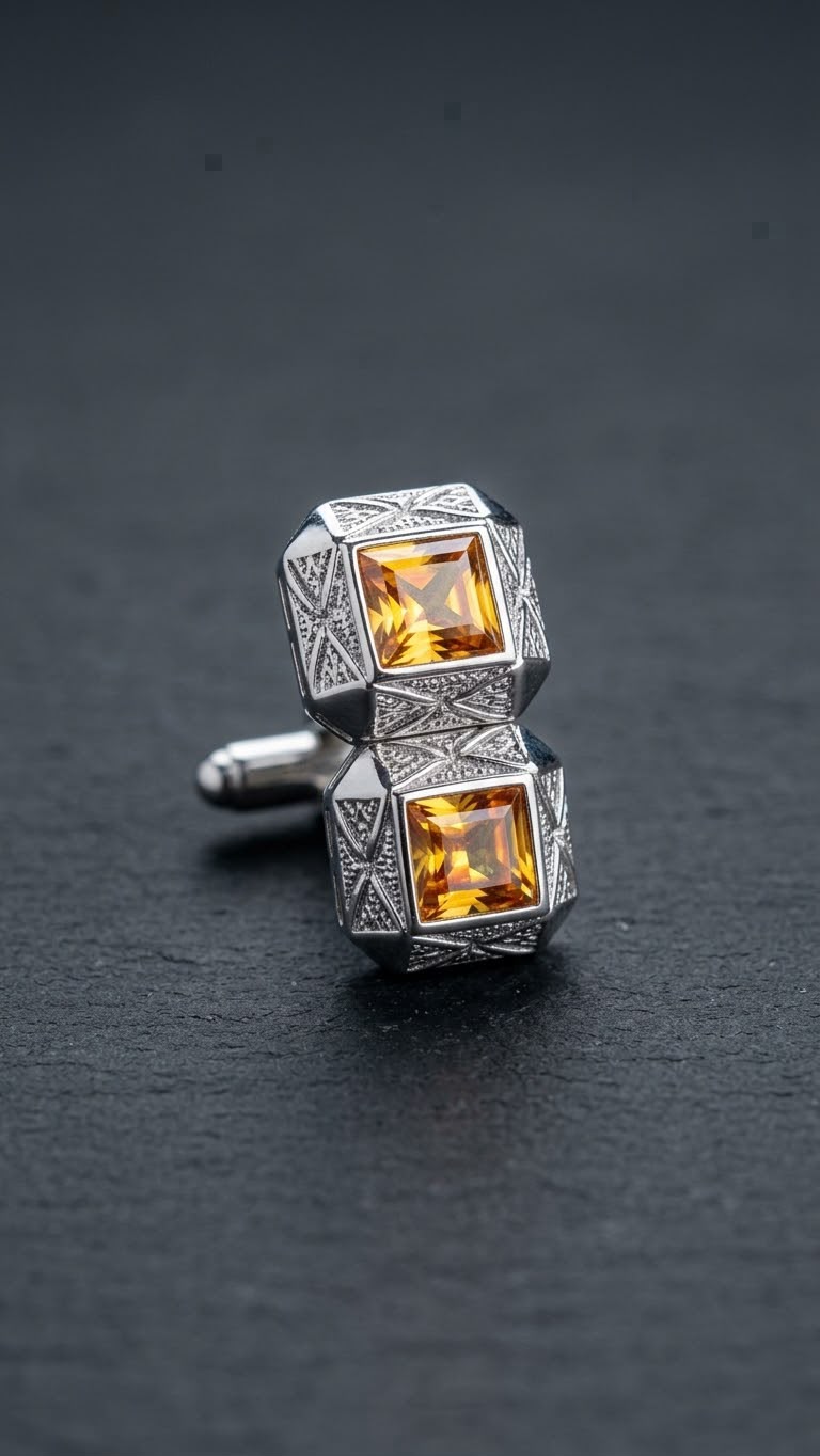Octagonal Crystal Stud Earrings