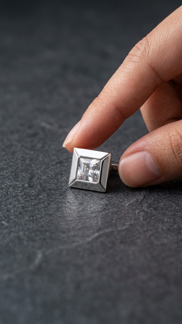 Octagonal Crystal Stud Earrings (12)