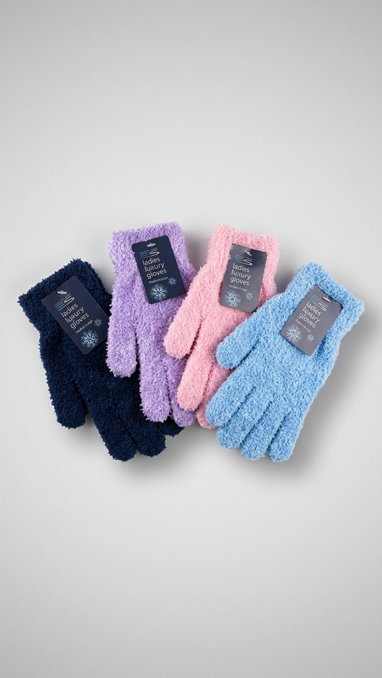 Women’s Plush Fluffy Knit Gloves (12)