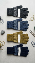 Men's Striped Knit Winter Gloves (12)