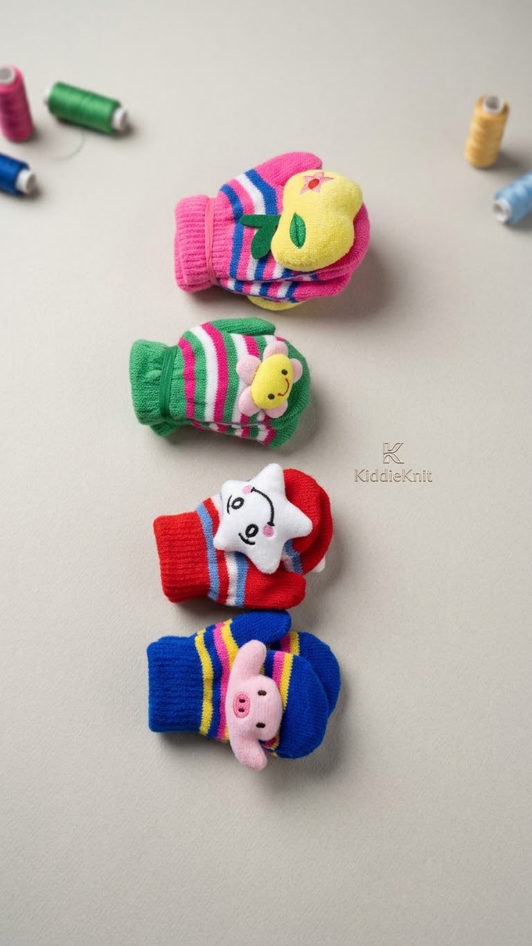 Kids Plush 3D Character Winter Mittens (12)
