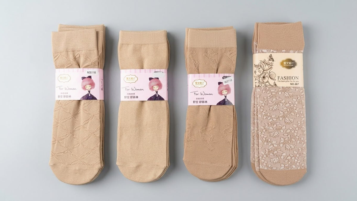 Women's Nude Nylon Socks (Multipack of 10)