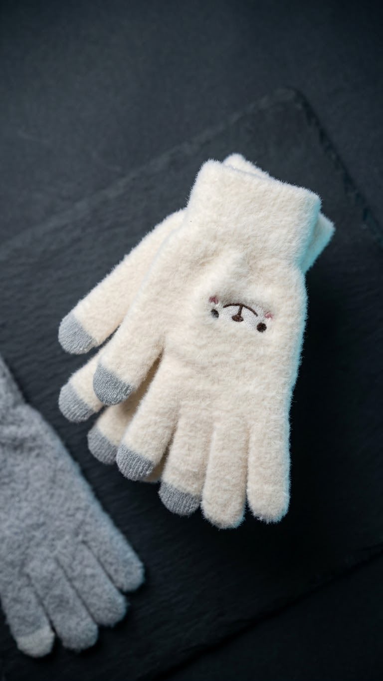Plush Animal-Face Touchscreen Gloves (Pack of 12)