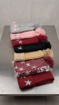 Women's Glitter Star Knit Cuffed Beanie (12)
