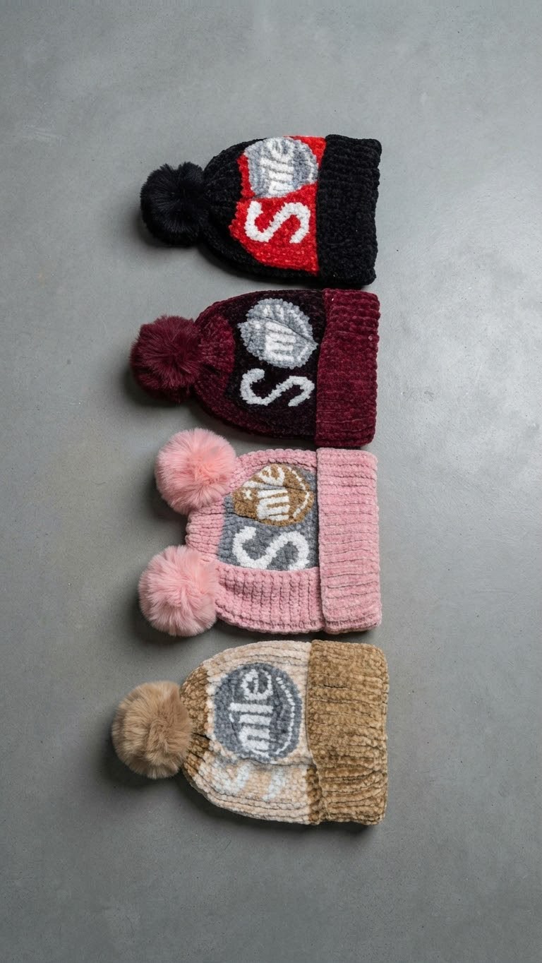 Premium Chenille Knit Beanies (Pack of 12)