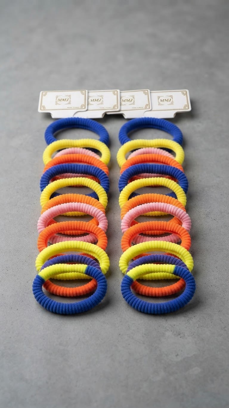 MMJ Premium Multi-Color Elastic Hair Ties Pack of 30