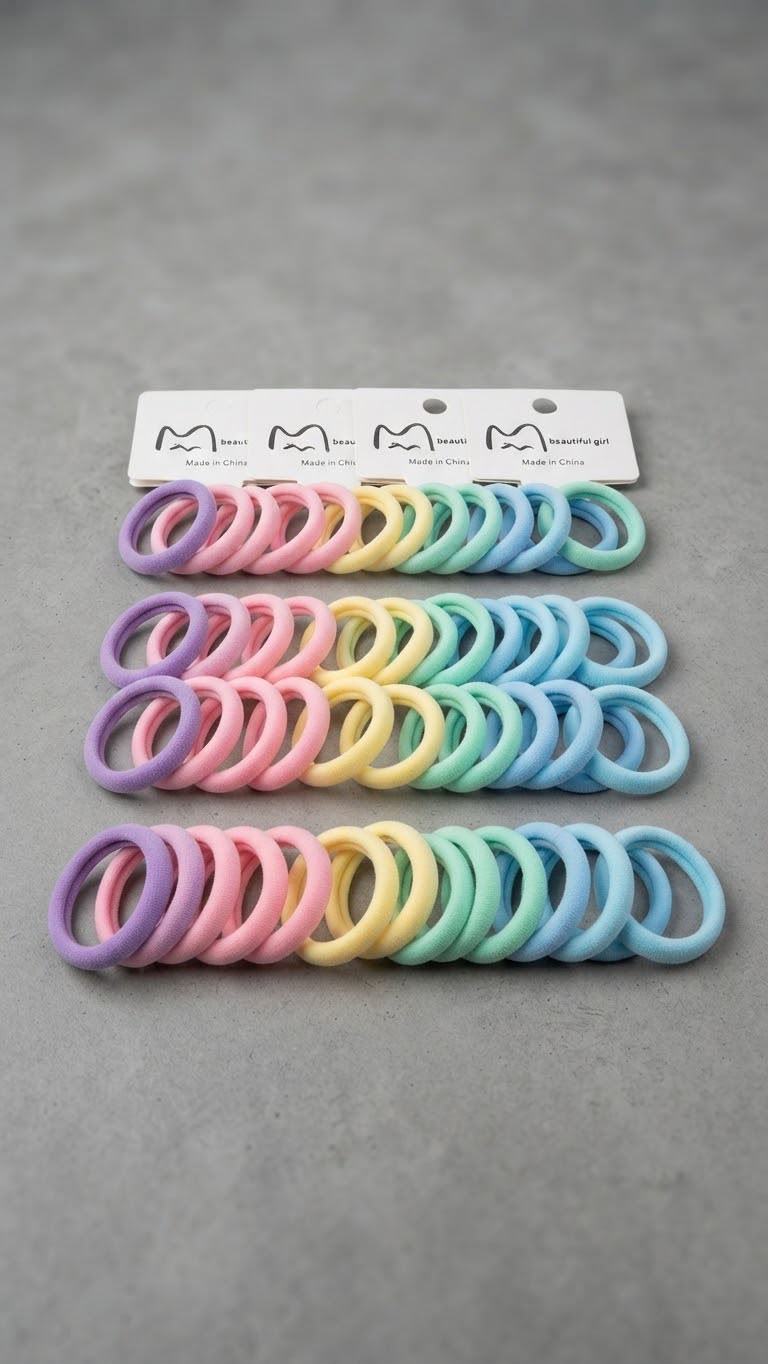 MMJ Premium Multi-Color Elastic Hair Ties Pack of 72