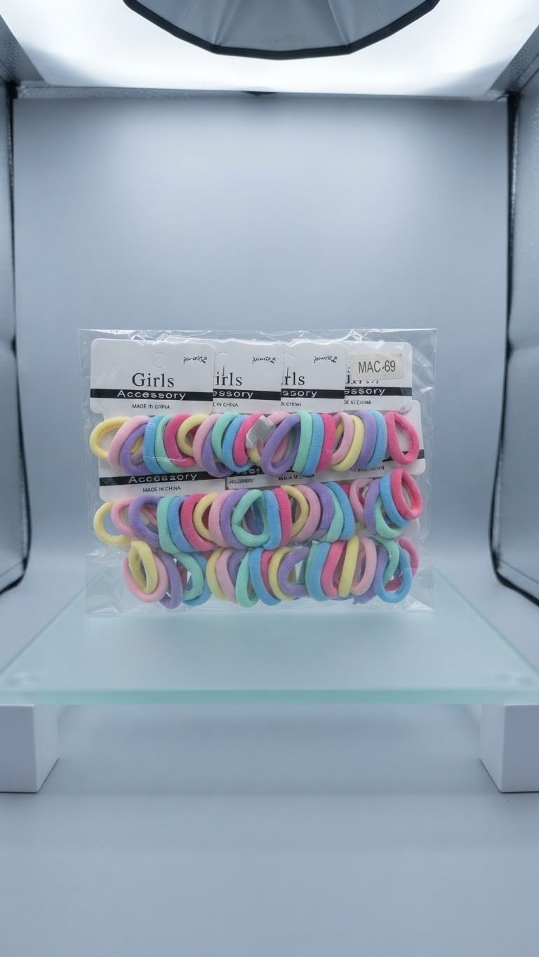 Pastel Assorted Seamless Terry Cloth Elastic Hair Ties (Pack of 72)