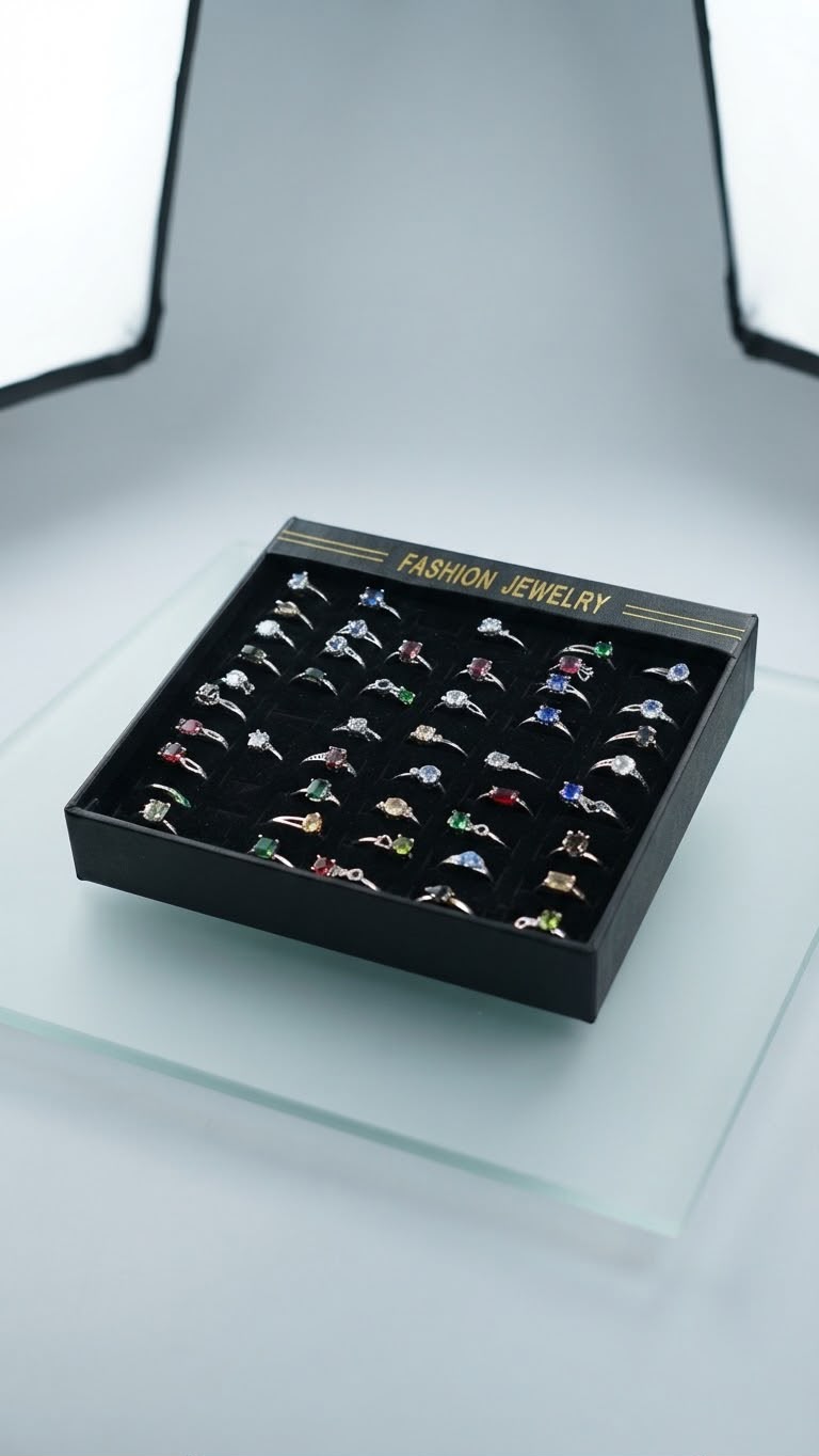 Women's Fashion Gemstone & Crystal Ring (Pack of 50)