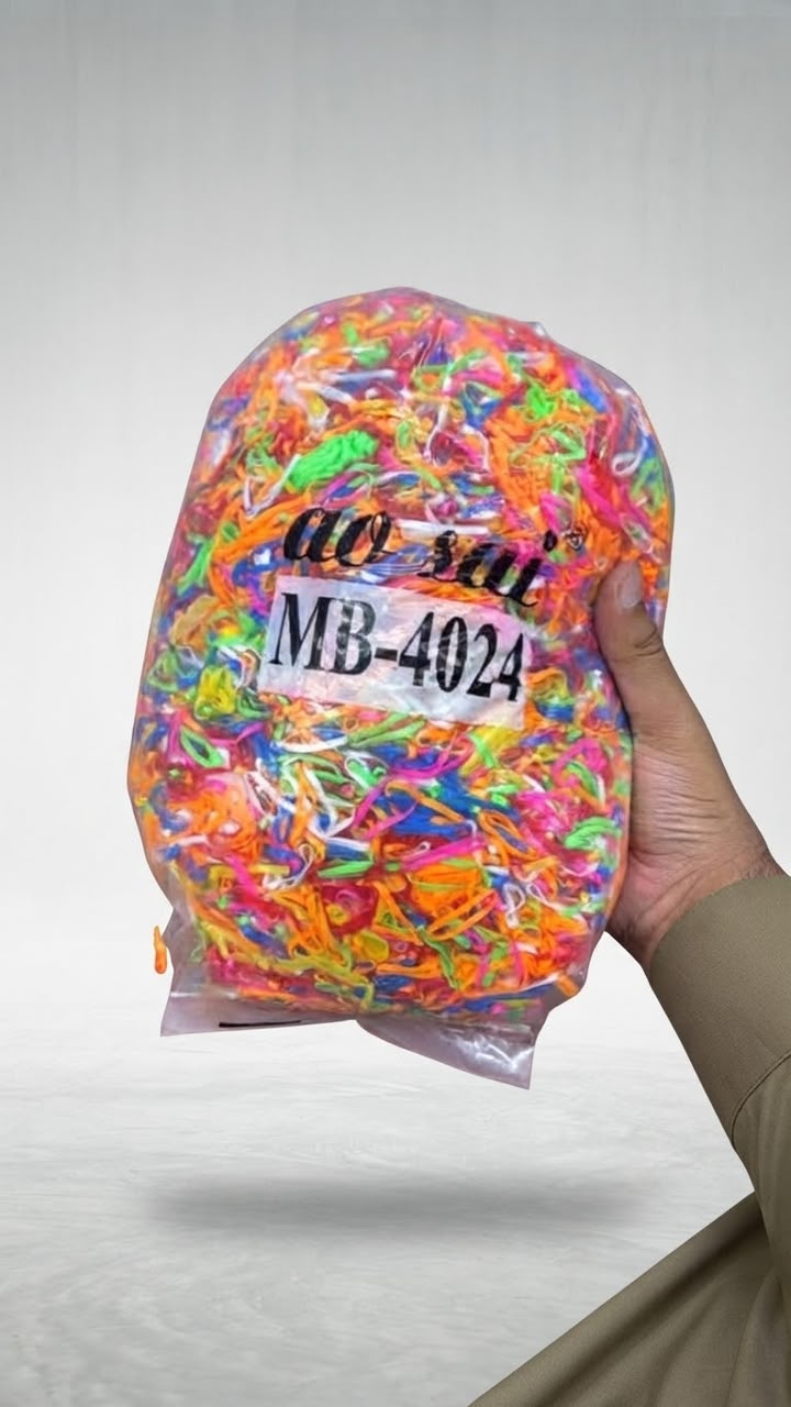 Multi-Color Elastic Rubber Hair Bands (Pack of 1kg)