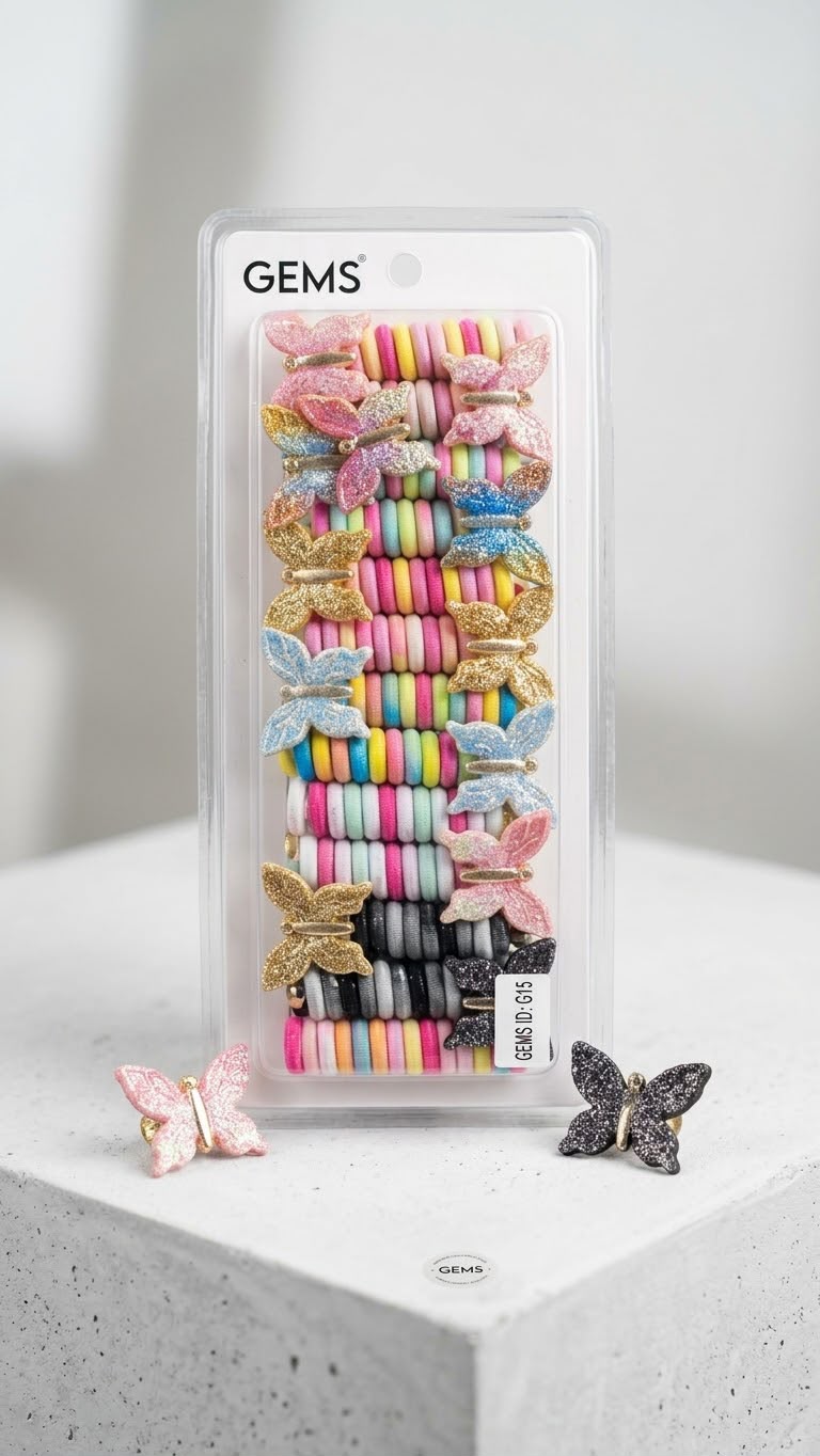 Glitter Butterfly Hair Clip Set of 12